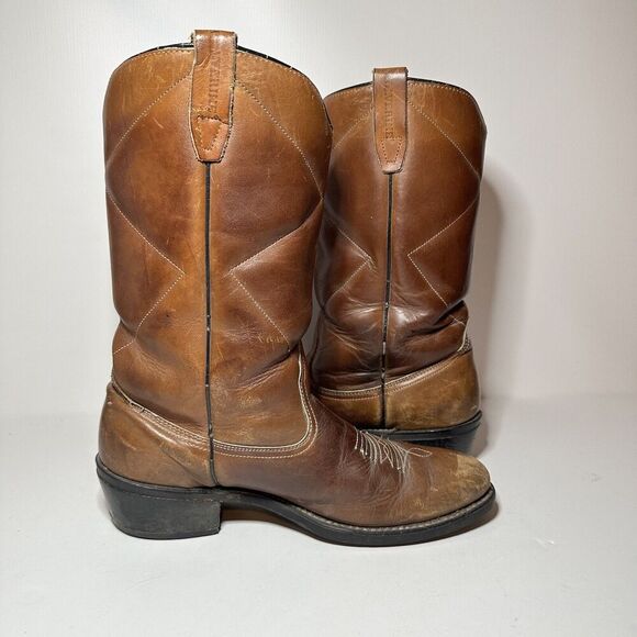 Wolverine 1965 Mens 9.5B Insulated Cowboy Boots Vintage Brown Leather Western - Picture 4 of 11